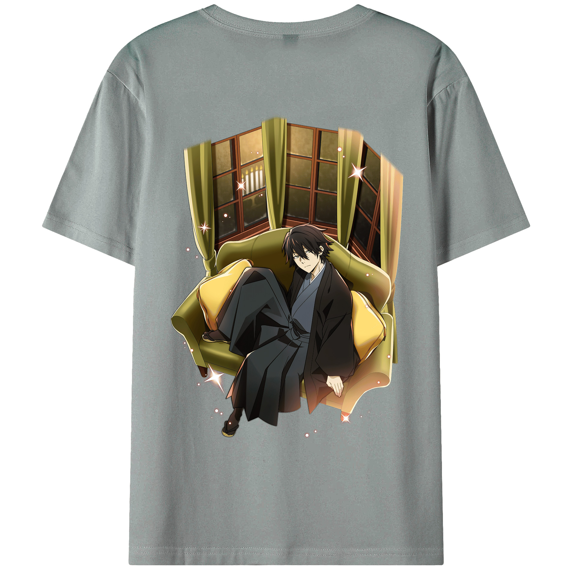 （画像用） 文豪ストレイドッグス Bungo Stray Dogs 綿100％ メンズ半袖Tシャツ（バックプリント） 通気性